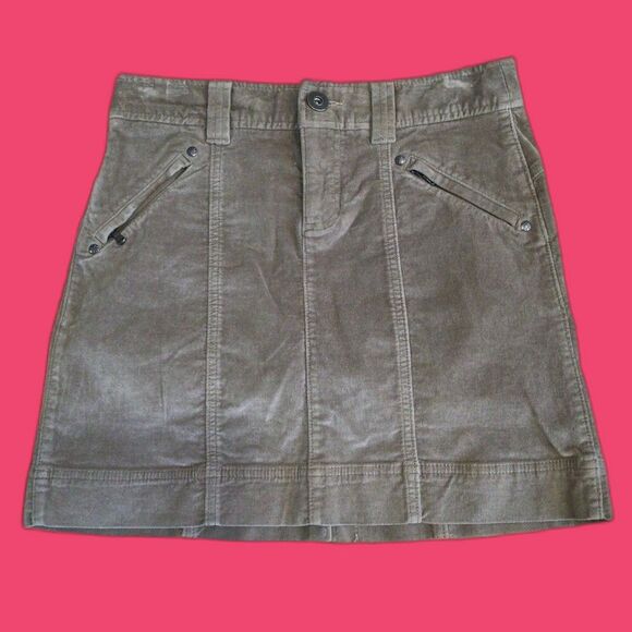 Athleta Dresses & Skirts - Athleta Women's Roseville Washed Velvet Classic Taupe Short Skirt Size 0